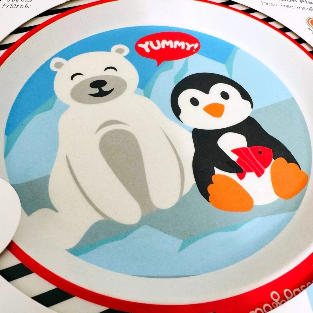 Prima Passi baby plate new in box‎ Winter friends anti-slip bamboo plate